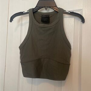 Lululemon Athletica Olive Ribbed Tank Bra Top